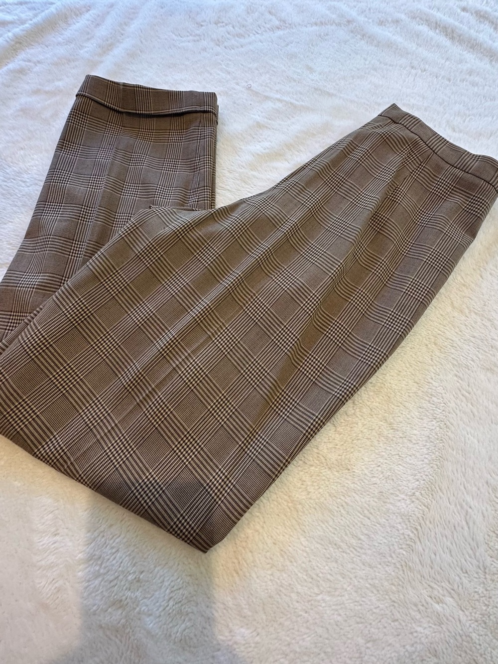 Ann Taylor Brown Plaid Cropped Ankle Pants
